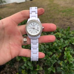 White Fossil Watch